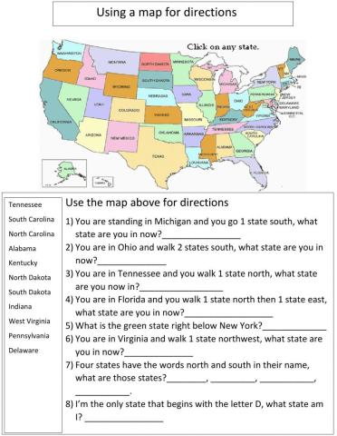 United States Map Directions