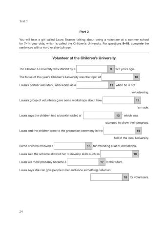 First 2 Test 5 Listening Parts 2-4