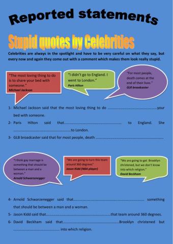 Reported Speech- Stupid quotes