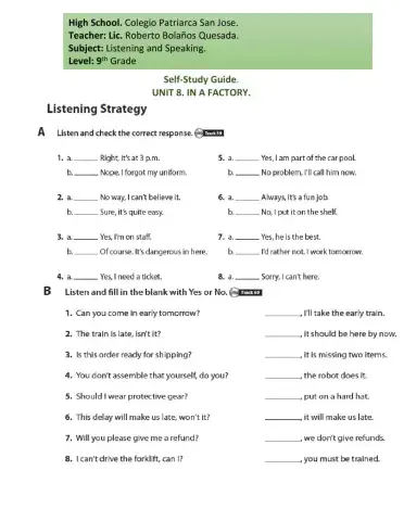 UNIT 8. iN A FACTORY. FULL UNIT. 