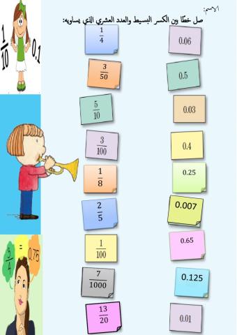 تحويل من كسر بسيط الى عدد عشري