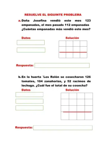 Problemas de adición