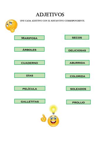 Un adjetivo para cada sustantivo