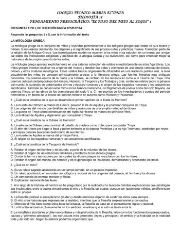 Evaluación filosofia 11° ontología