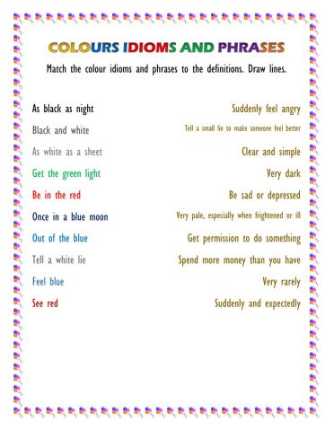 Colours idioms and phrases
