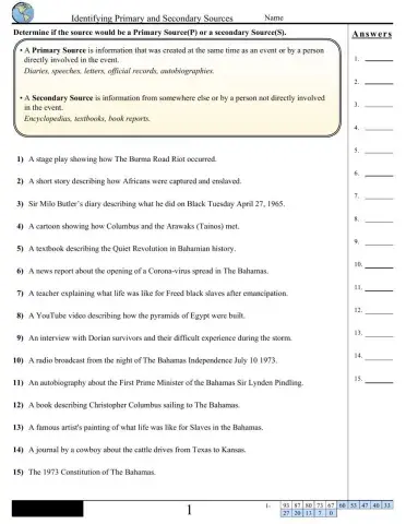 Primary and Secondary Sources Bahamas