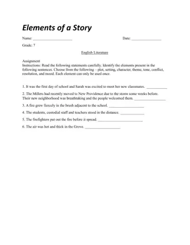 Elements of a Story