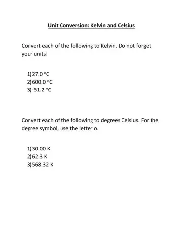Converting Temperature: Kelvin to Celsius