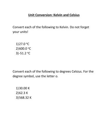 Converting Temperature: Kelvin to Celsius