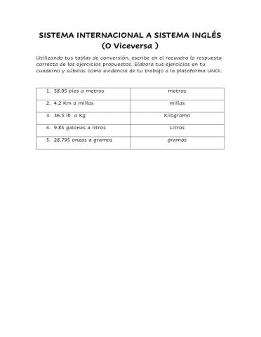 Conversión de Unidades