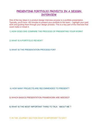 Presenting portfolio projects in a design interview