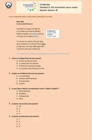 Prueba sumativa Unidad 5 Un horizonte para soñar