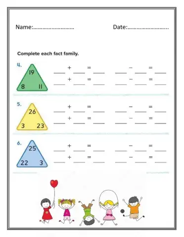 Two - Digit Fact Family