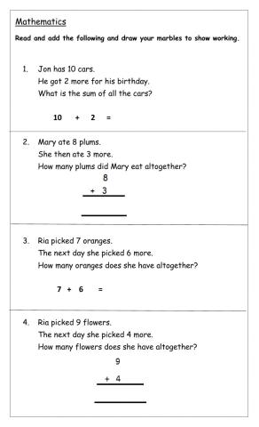 Addition Worded Problems