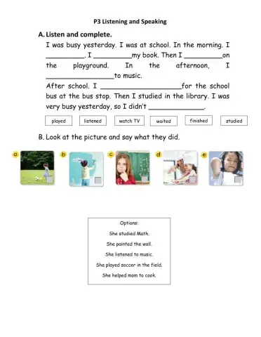 P3 unit 3c listening and speaking