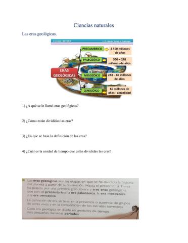 Las eras geológicas.