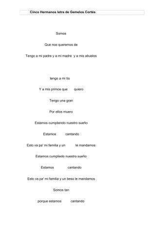 Somos cinco hermanos.Ortografía
