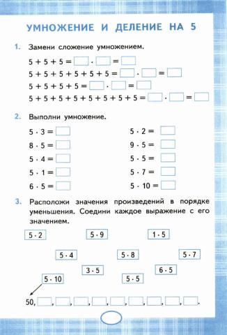 Тренажер, 2, 3 класс. Умножение и деление на 5