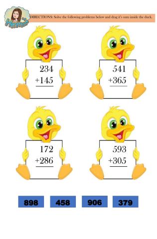 Adding 3 digit numbers