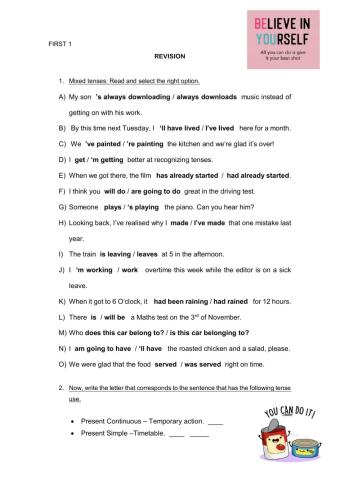 First - mixed tenses