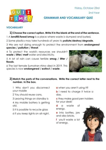 The Environment - The Future - First Conditional