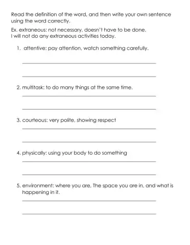 create your own sentences