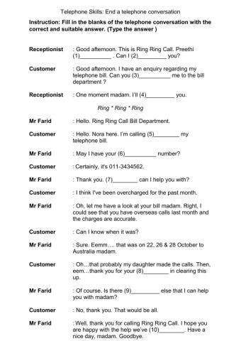 End a Telephone Conversation