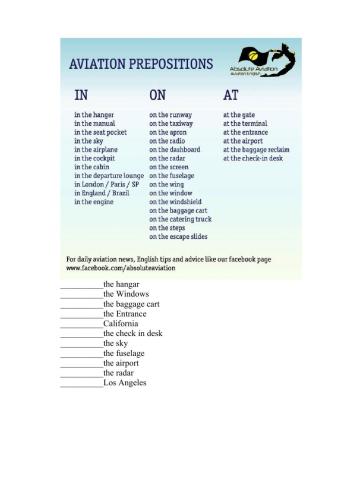 Prepositions for aviation
