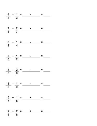 Ejercicios de fracciones