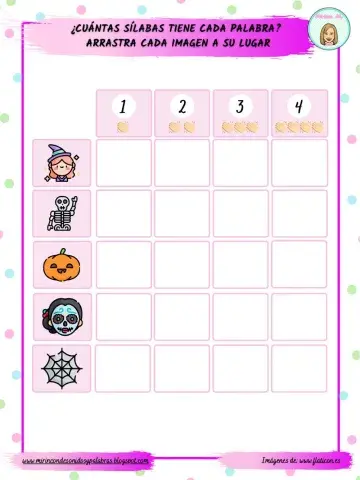 Cuenta sílabas halloween