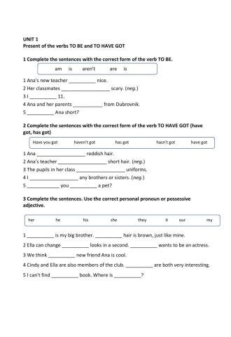 Present of to be and to have