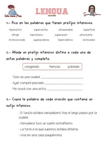 Prefijos y sufijos intensivos