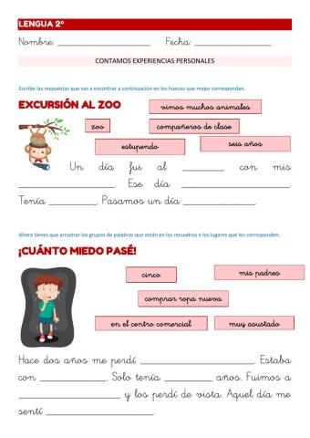 Contar experiencias personales 2º primaria