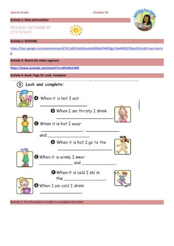 5th grade october 26