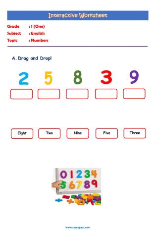 English Interactive Worksheet about Numbers