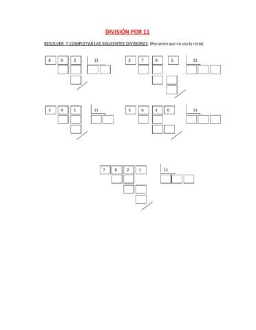 División por 11