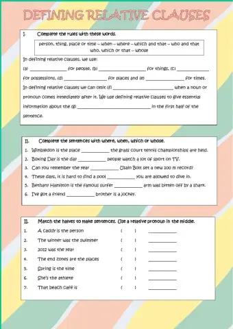 Defining relative clauses