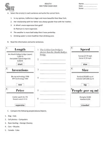 Comparative adjectives