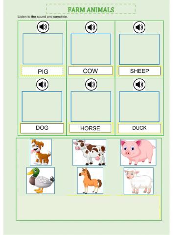 Farm animals and numbers