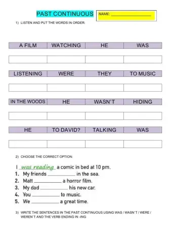 Past continuous - part 1