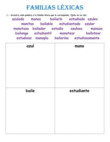 Familias léxicas