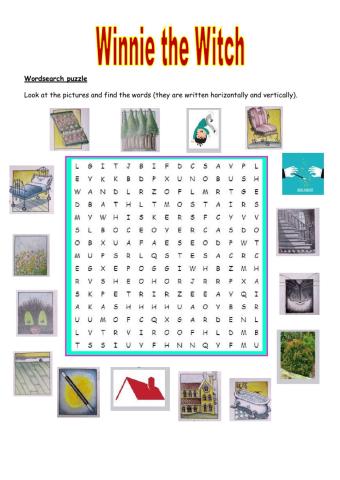 Winnie the Witch - Wordsearch puzzle