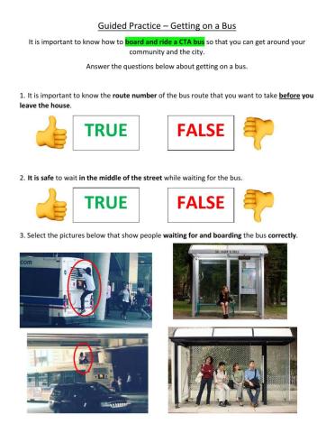 Guided Practice - Getting on a Bus