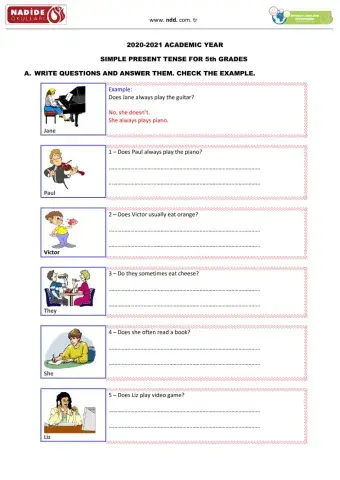 5th Grades Simple Present Tense-3