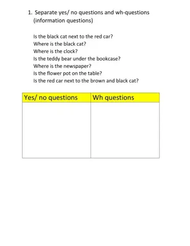 Yes and no and infor questions