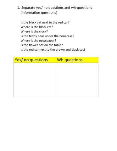 Yes and no and infor questions