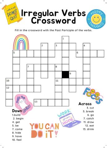 Irregular Verbs Crossword