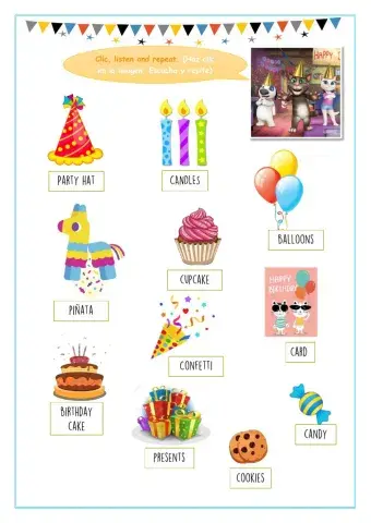 Birthday vocabulary