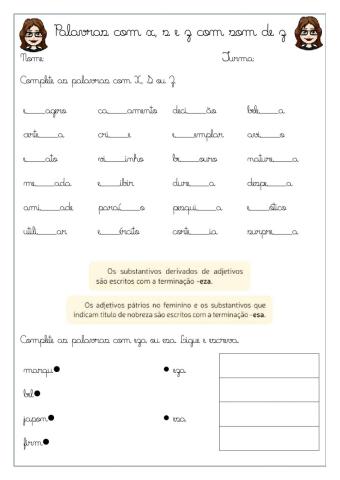 Letras S e X com som de Z