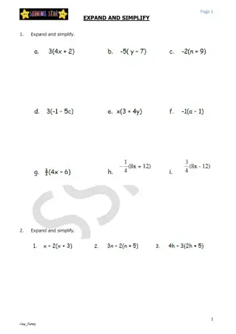 Expand and Simplify Algebra